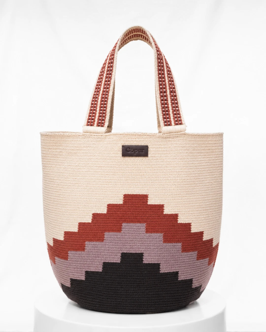 Celia Bolso Tote Wayuu N°04 – Terracota, Lila y Marrón
