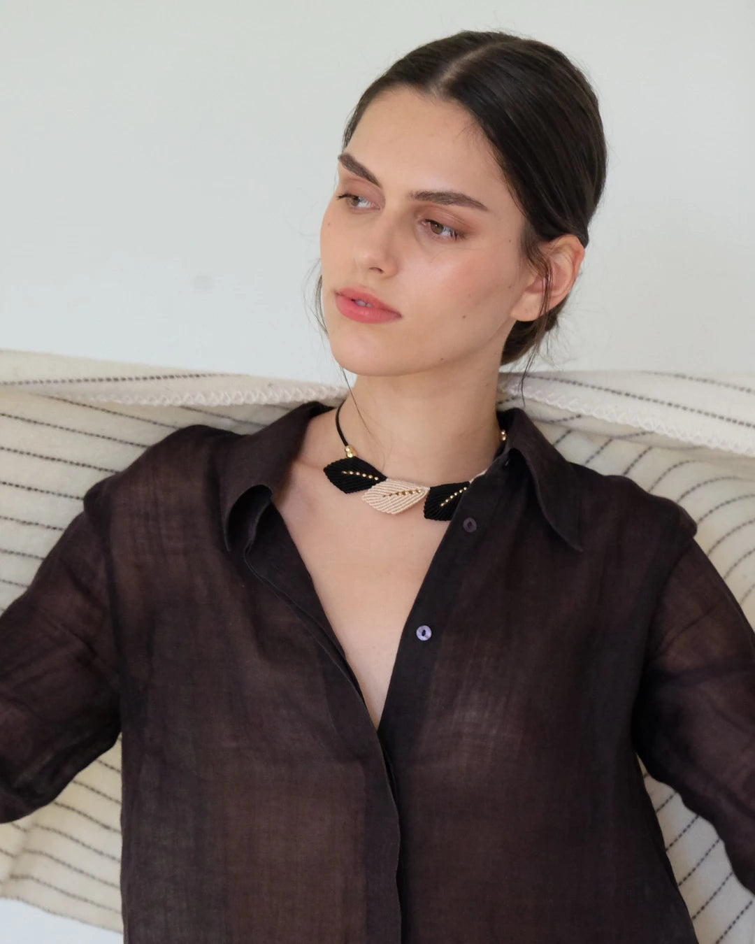 Collar Aura | Negro y Beige