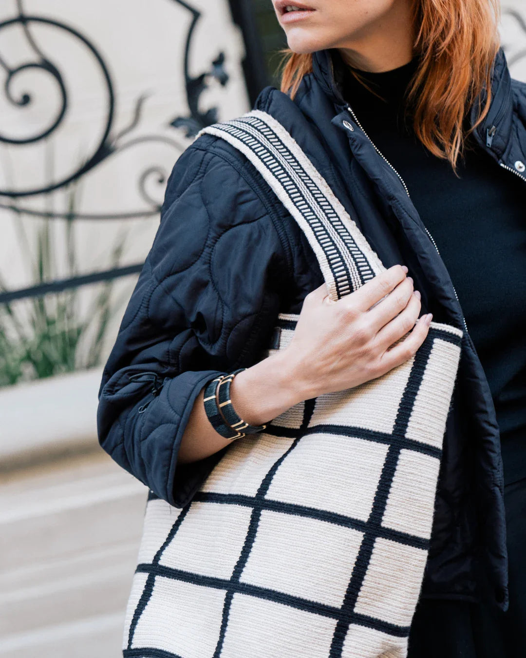 Celia Bolso Tote Wayuu N°01 – Negro y Blanco