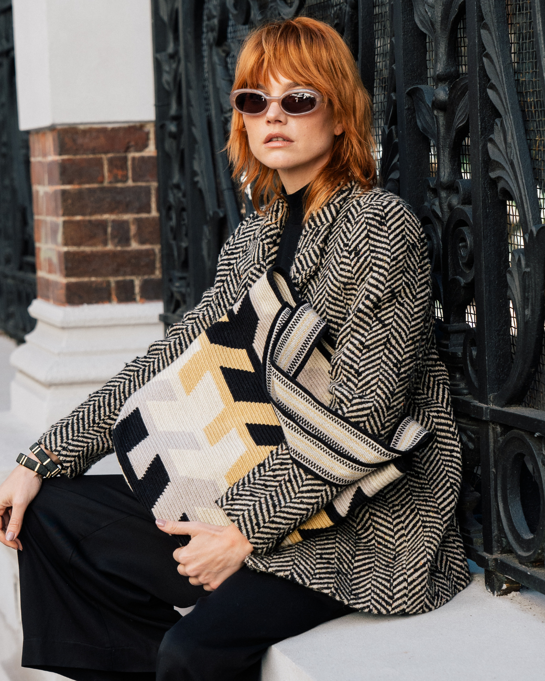 Celia Bolso Tote Wayuu N°19 – Negro y Mostaza