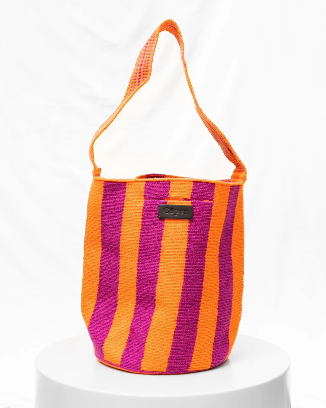 Irene Bolso Wayuu N°56 – Magenta y Naranja