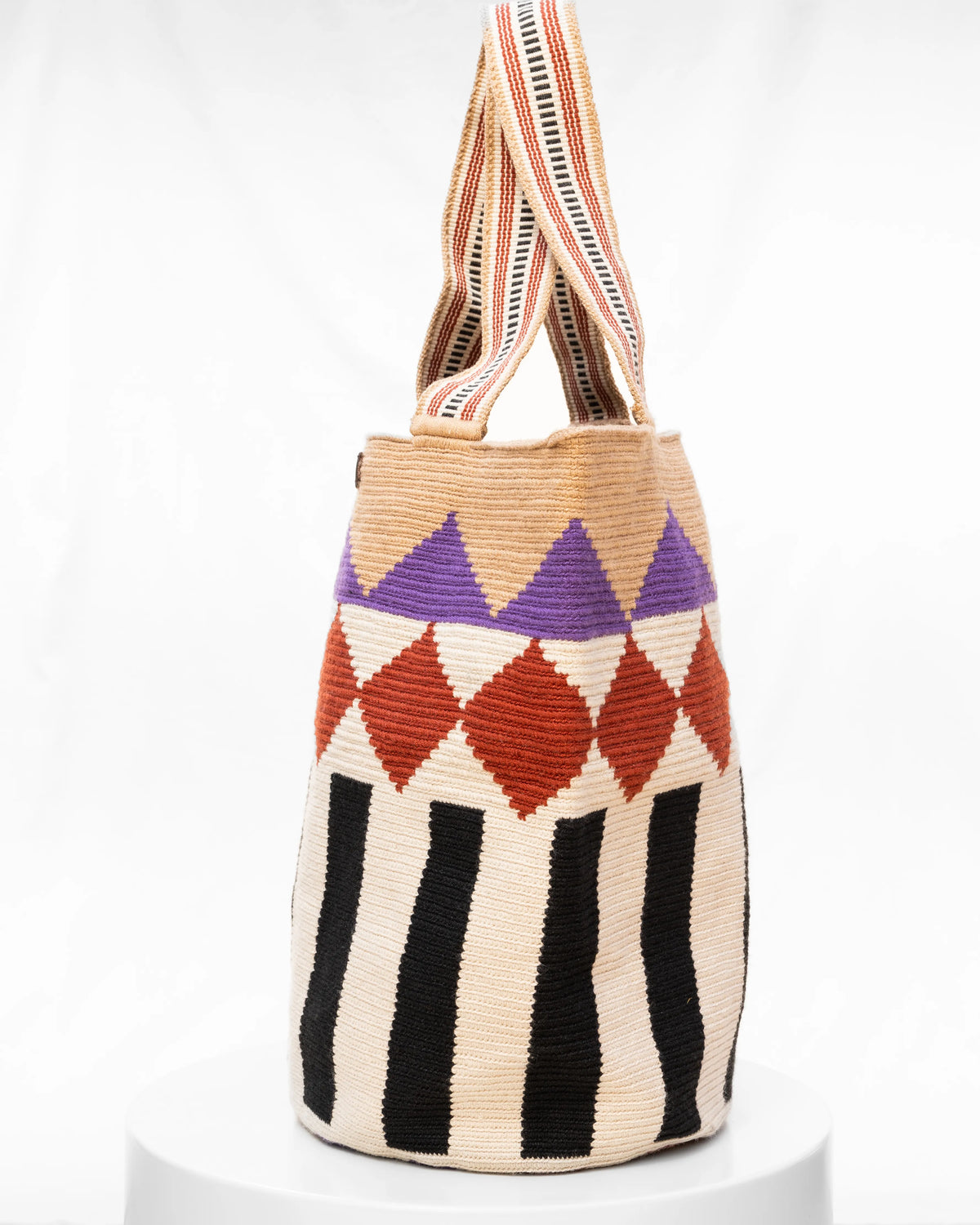 Celia Bolso Tote Wayuu N°29 – Rombos Bordeaux