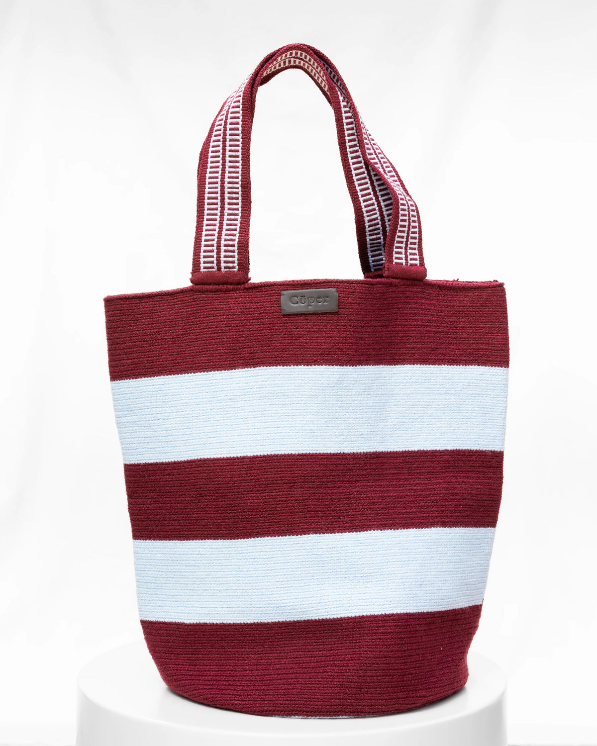 Celia Bolso Tote Wayuu N°35 – Burdeos y Celeste