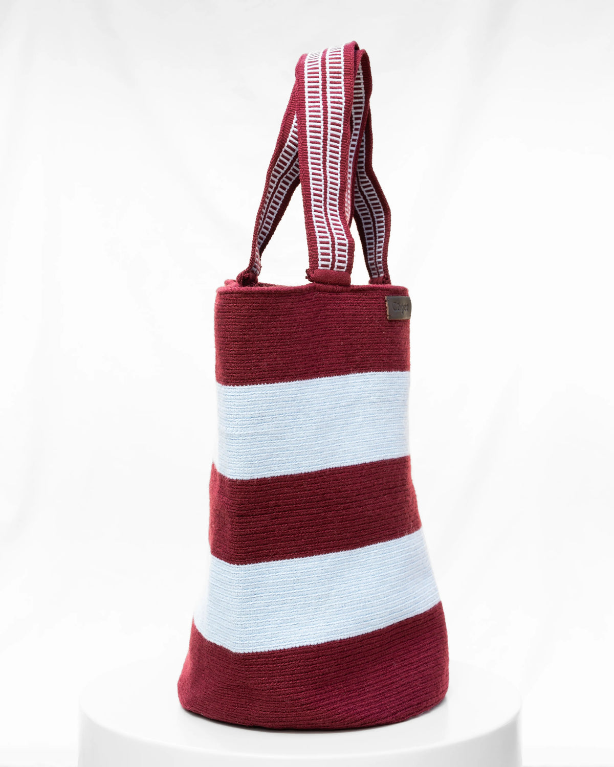 Celia Bolso Tote Wayuu N°35 – Burdeos y Celeste
