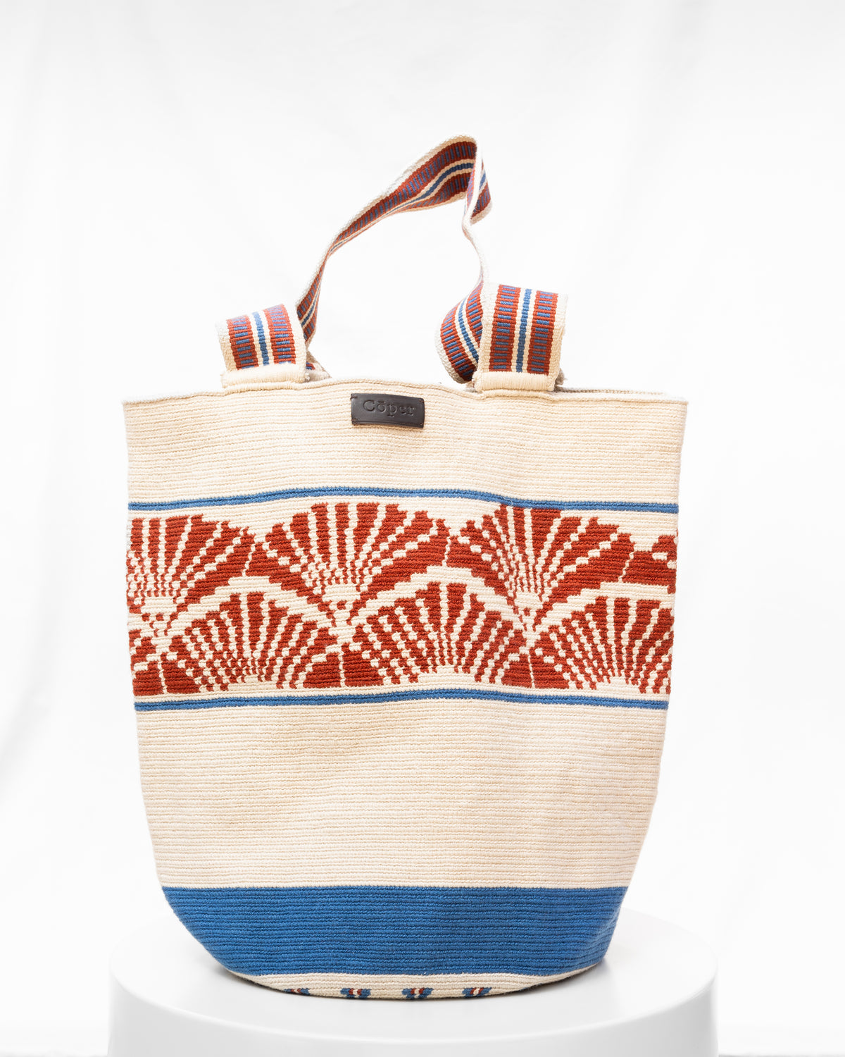 Celia Bolso Tote Wayuu N°36 – Terracota y Azul Jean