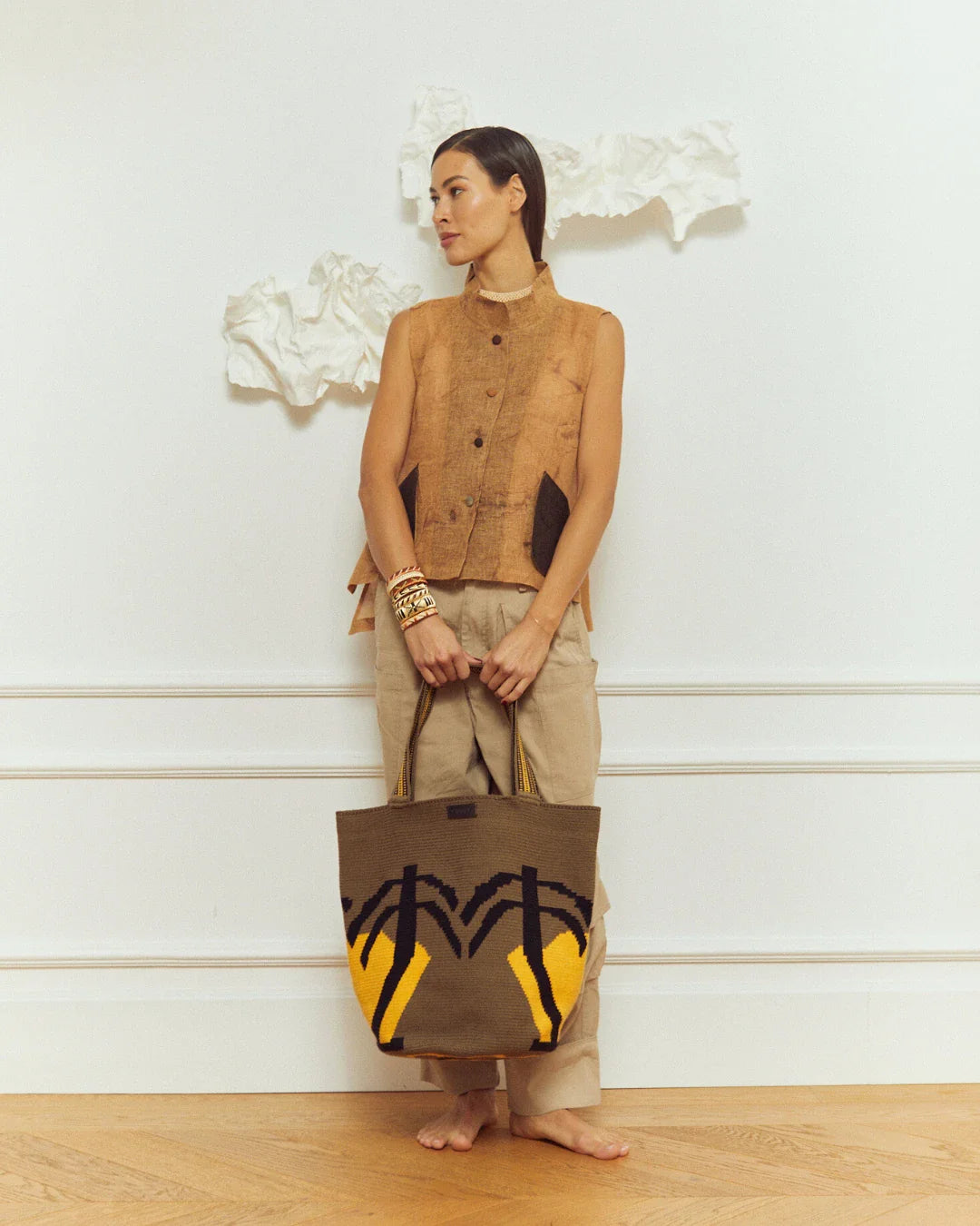 Celia Bolso Tote Wayuu N°09 – Verde Oliva