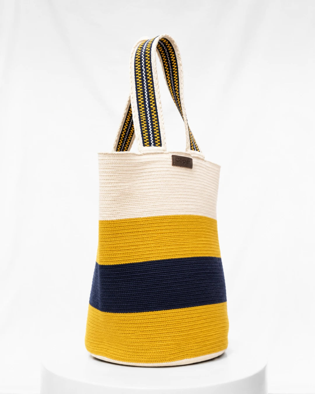 Celia Bolso Tote Wayuu N°18 – Beige y Mostaza