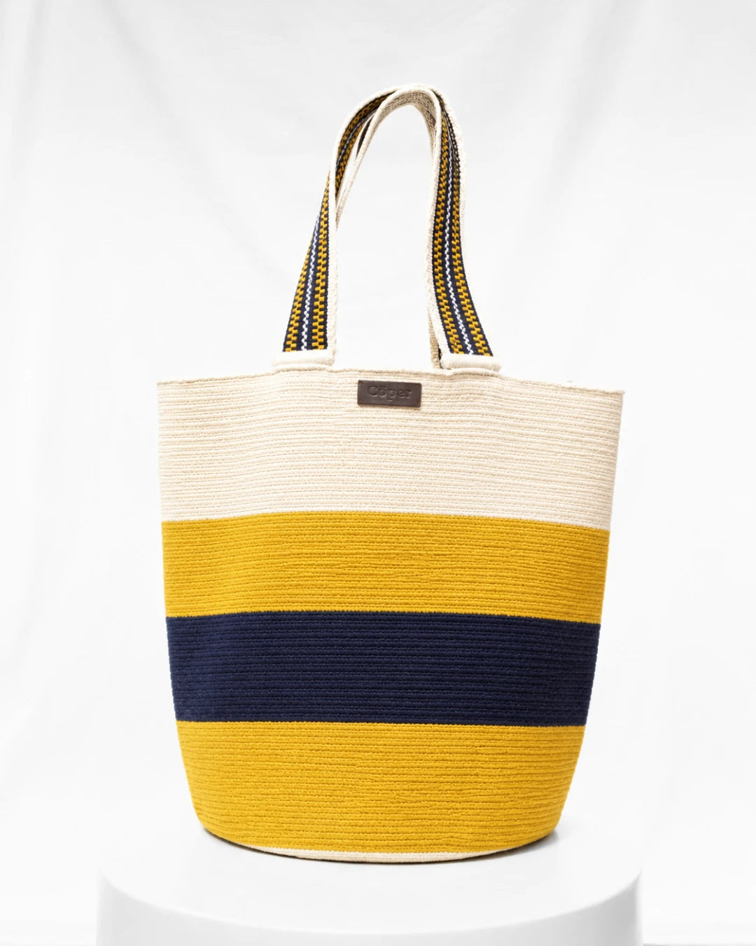 Celia Bolso Tote Wayuu N°18 – Beige y Mostaza