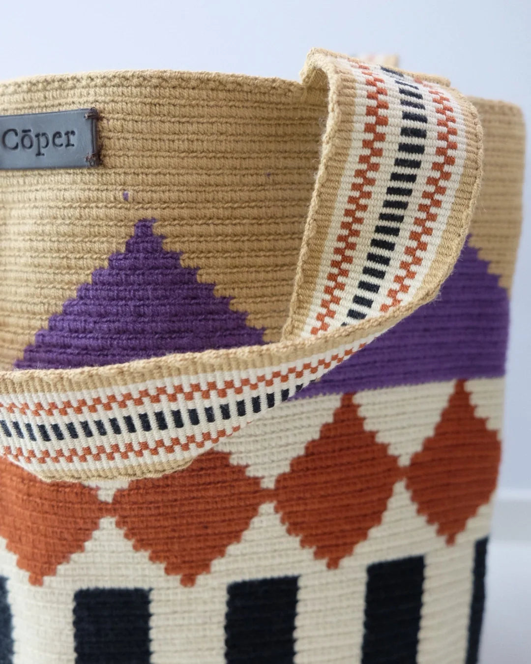 Celia Bolso Tote Wayuu N°29 – Rombos Bordeaux