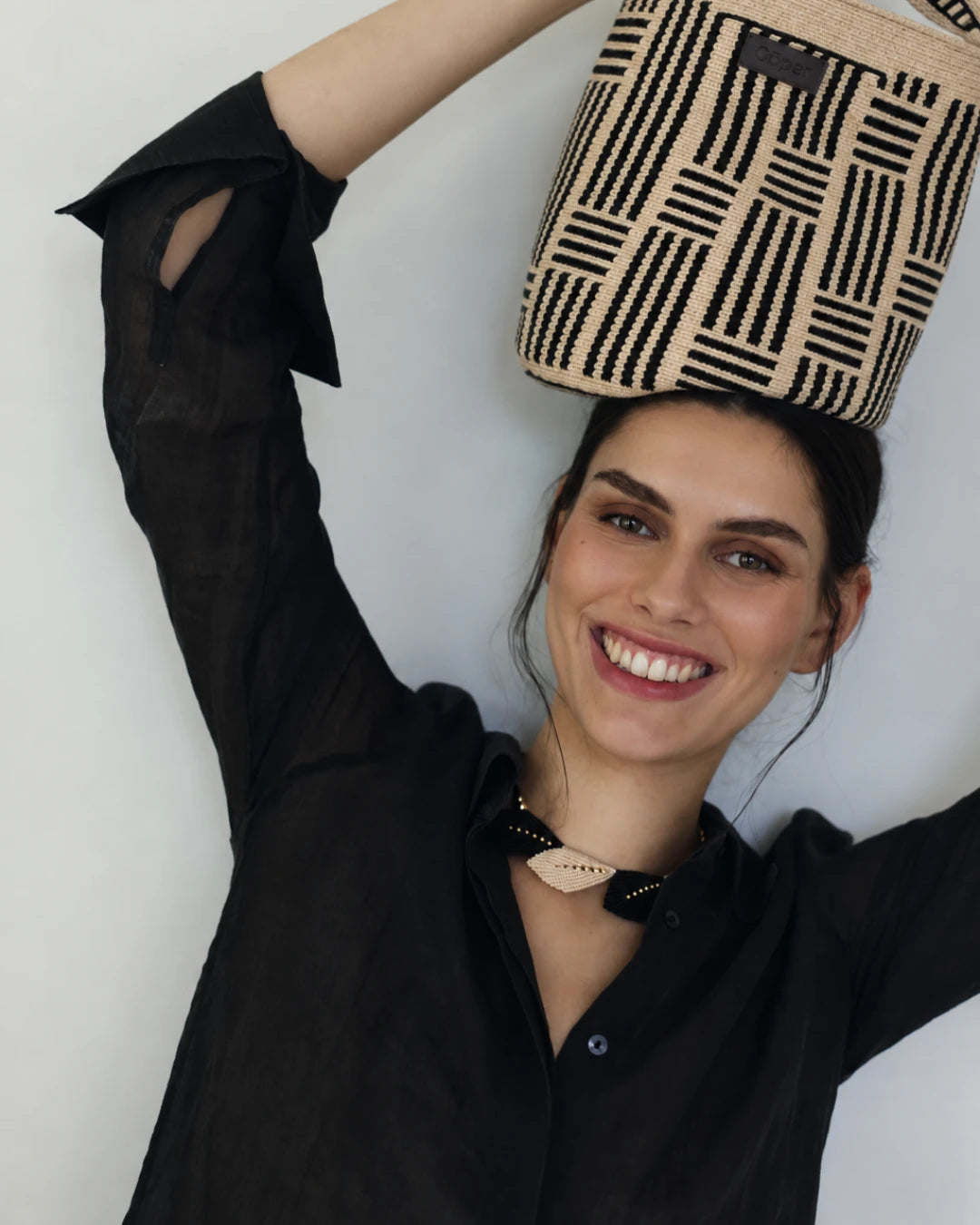 Bolso Wayuu Irene 01 - Beige & Negro