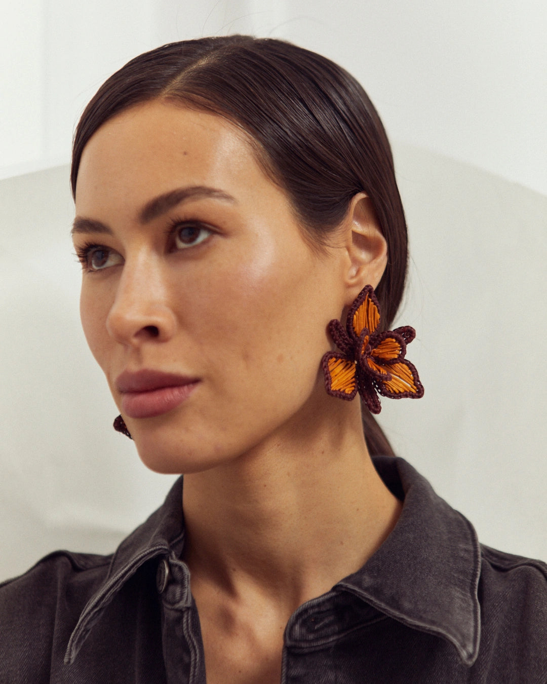 Aros Orquídea | Burdeos y Naranja